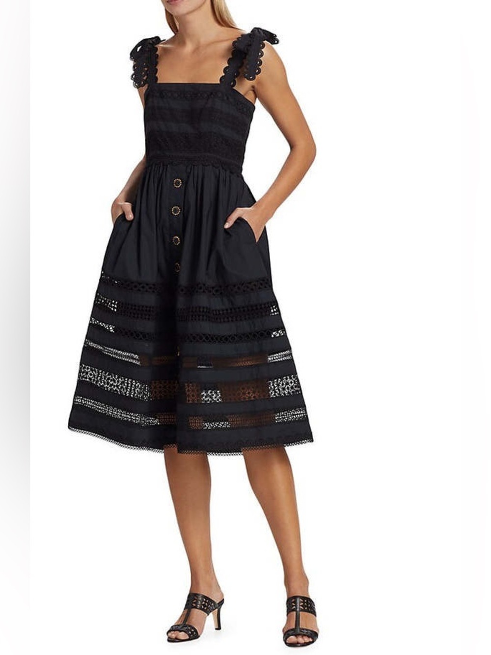 Cara Cara Black Nidhi Dress — Sleek Midi Design Sz S